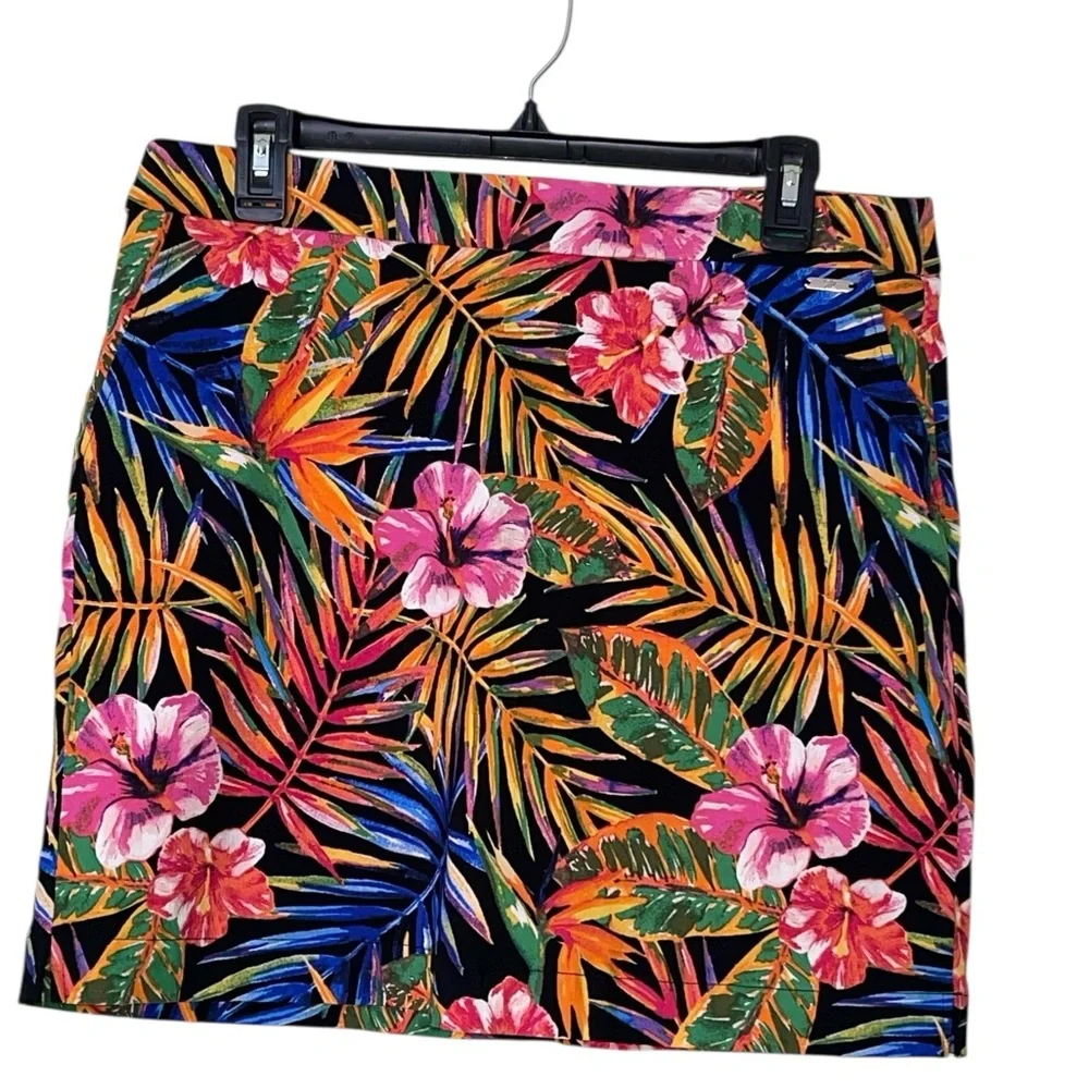 Rafaella tropical floral & leaf pattern skirt. Size large GUC - Picture 3 of 9